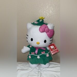 Hello Kitty Holiday Greeter with Green and Pink Outfit